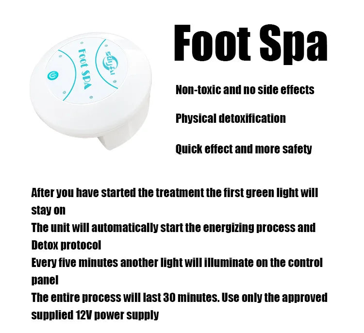 White ionic detox foot spa array machine with LED indicator lights for home health therapy and cleansing treatment.