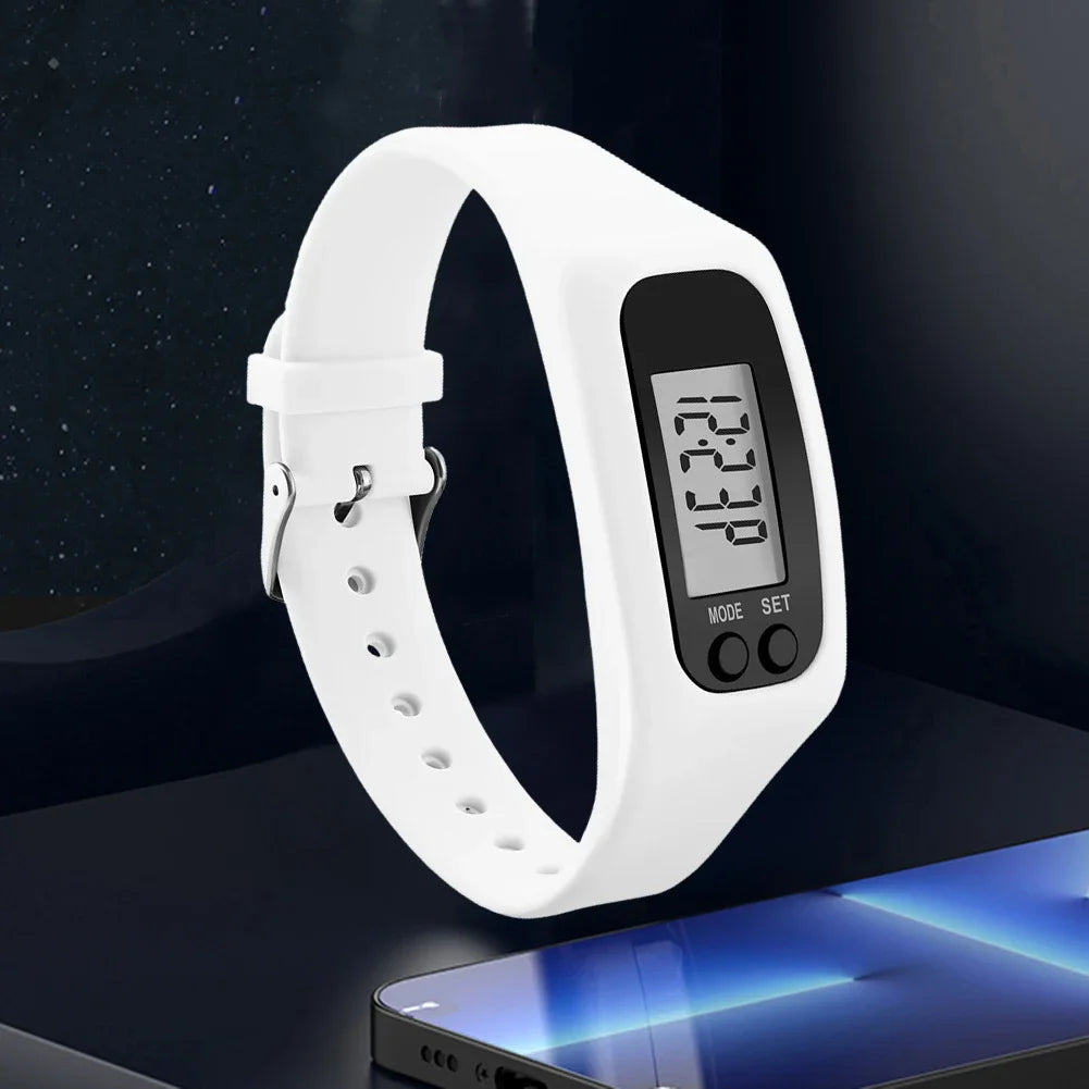 1/2PCS LED Pedometer Bracelet Step Counter Watch with 12/24H Display Silicone Fitness Tracker Multi-Function Activity Band