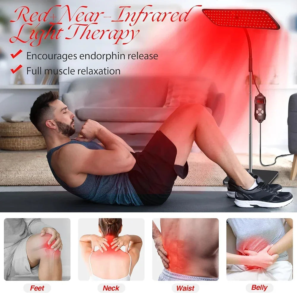 LED Red Light Therapy Panel Lamp for Facial Anti Aging Skin Care Beauty 216 LED Light Body Pain Relief Physical Therapy Tools