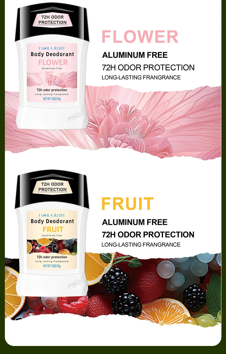 Tidesmit Aluminum Free Natural Floral Deodorant Stick for Women, effective 50g body odor remover and antiperspirant.