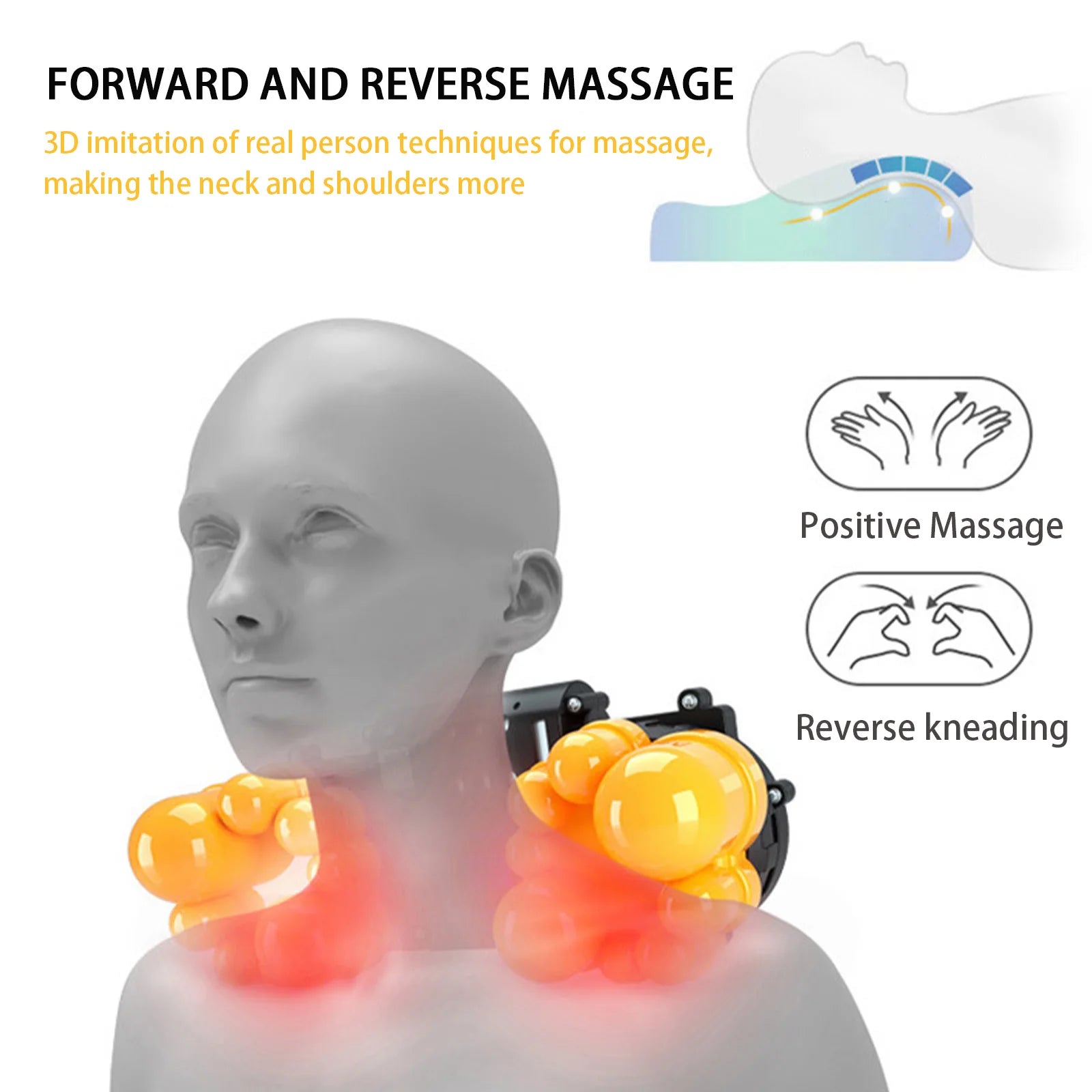 Tidesmit Neck Massager Pillow with Heat – Deep Tissue Muscle Relief Massage Cushion Tidesmit