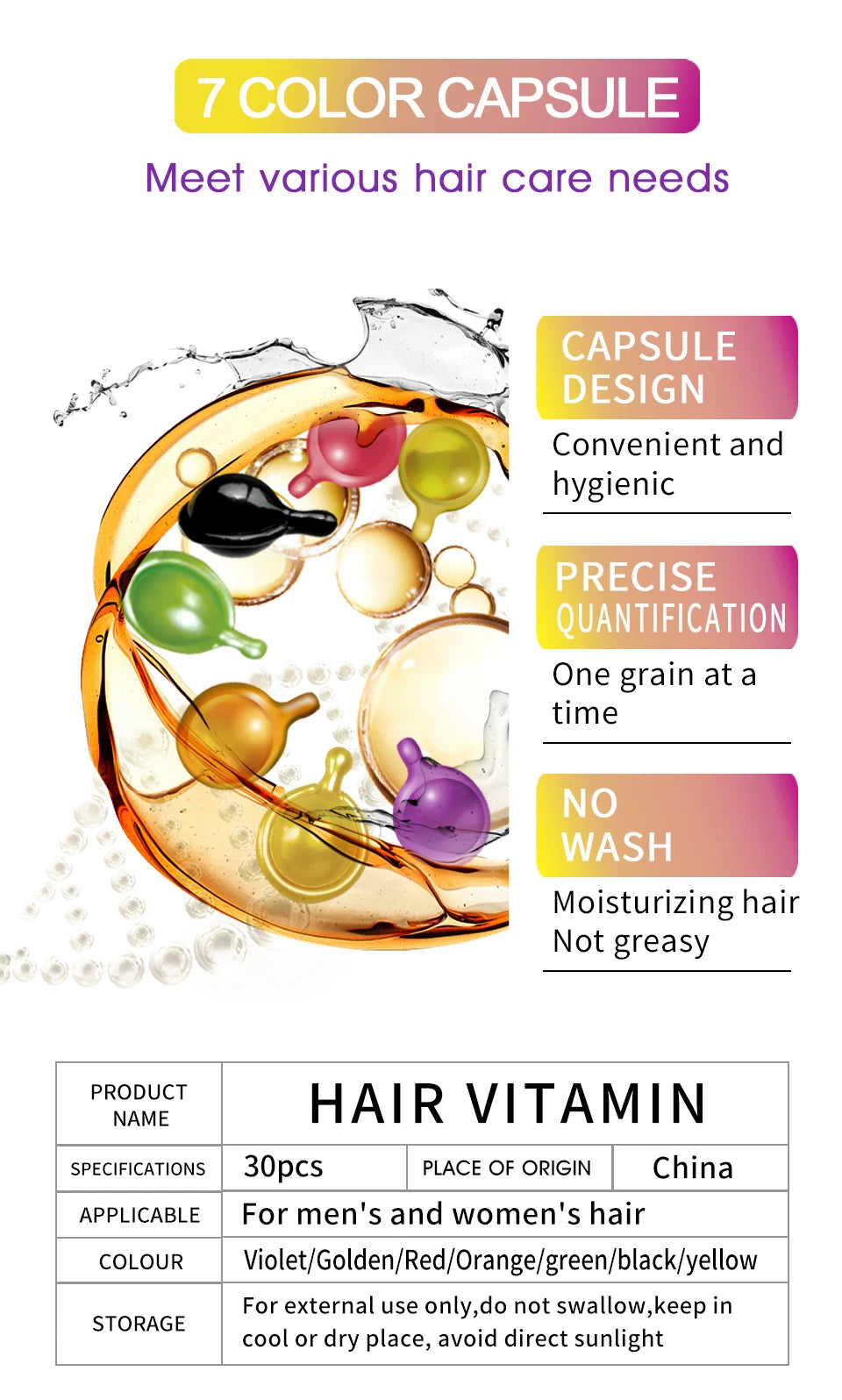 Sevich 30pc Keratin Hair Vitamin Oil Capsules for Silky, Repaired, and Damaged Hair Care from Tidesmit.