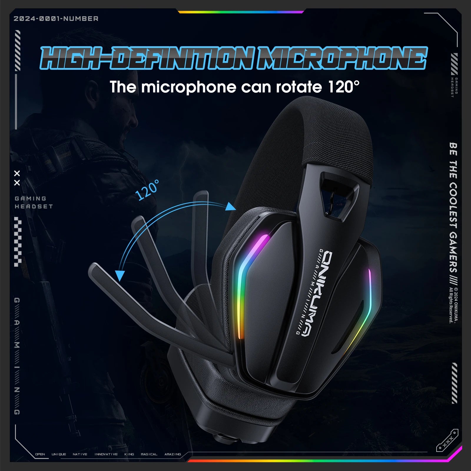 Tidesmit GT826 Wireless Over-Ear Gaming Headphones with Bluetooth 5.3 Tidesmit