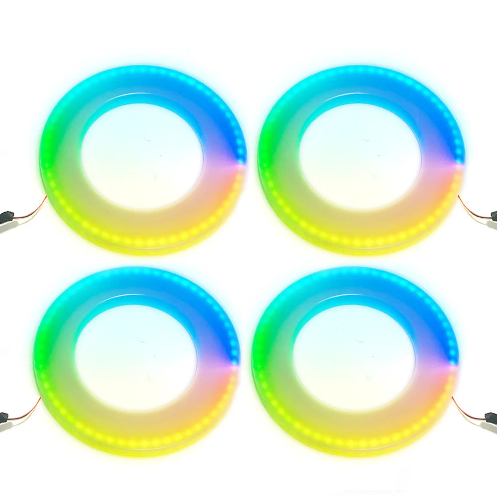 RGB LED Interior Car Strip Lights with App Control and Sync 4pcs horn light Tidesmit