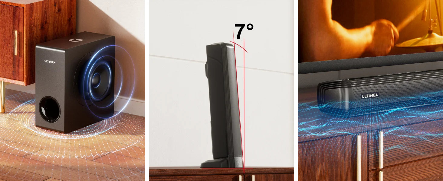 4.1 Channel Soundbar with Subwoofer - 200W Detachable Home Theater Tidesmit