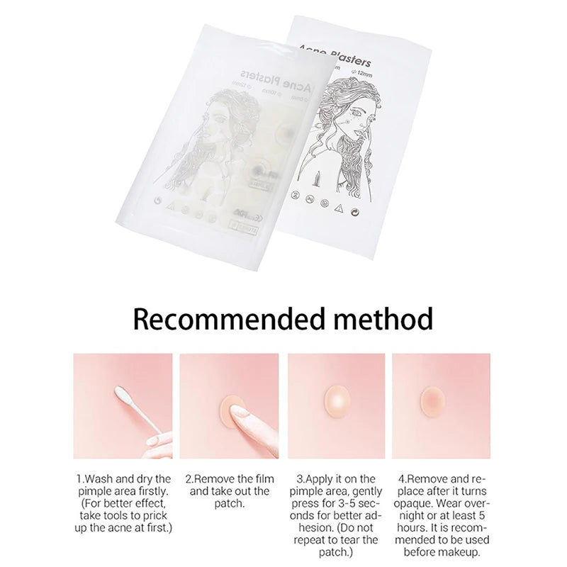 Hot Sale 72Pcs/2Sheets Acne Pimple Patch Clear Gel Invisible Acne Cover Stickers Pimple Remover Beauty Skin Care