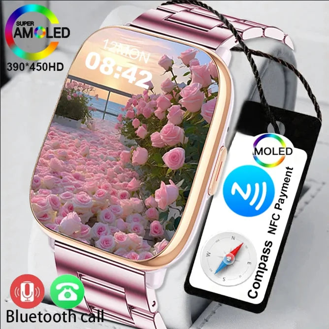 2026 New Smart Watch Full Touch Screen Bluetooth Call AI Voice Heart Rate Waterproof Watches Sports Bracelet Smartwatch Women