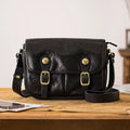 vintage designer handmade high-quality genuine leather men's messenger bag Outdoor casual cow leather work black shoulder bag