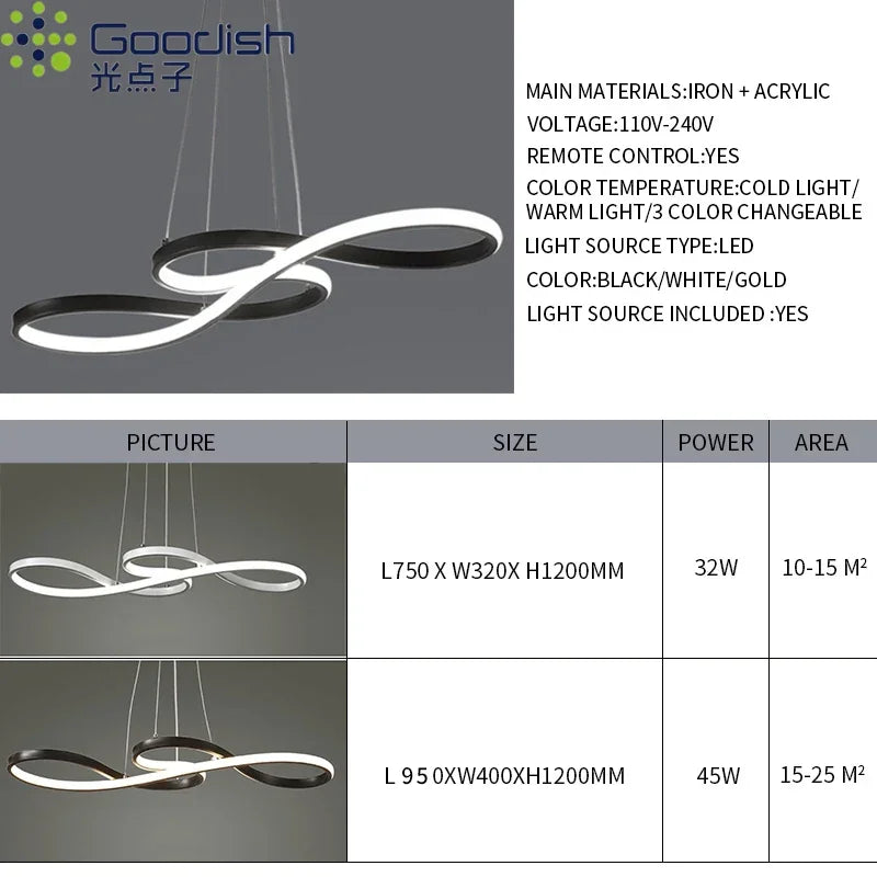 Modern Nordic LED Ring Light | Dimmable Minimalist Home Lamp 92cm Tidesmit