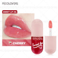 Moisturizing Cherry Lip Oil, glossy plump finish, color-changing waterproof liquid lip makeup in a cute capsule bottle.