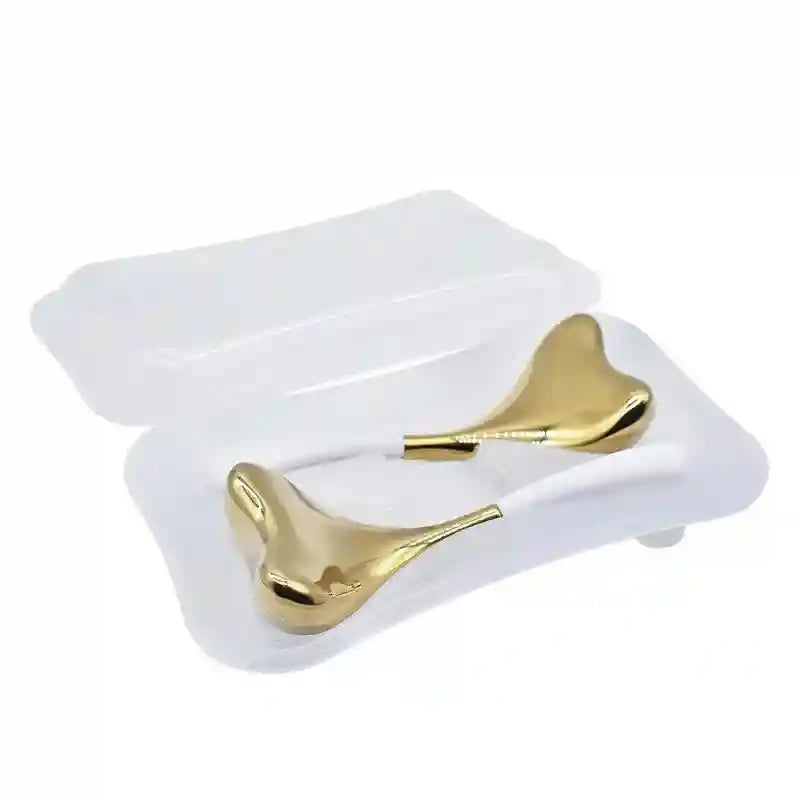 Tidesmit Stainless Steel Cooling Ice Globes for Facial Puffiness Relief Eye Massage Instrument Golded Set Tidesmit