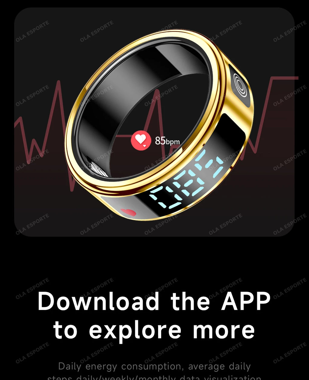 Smart Health Ring with Biometric Heart Rate and Blood Oxygen Tracking Tidesmit