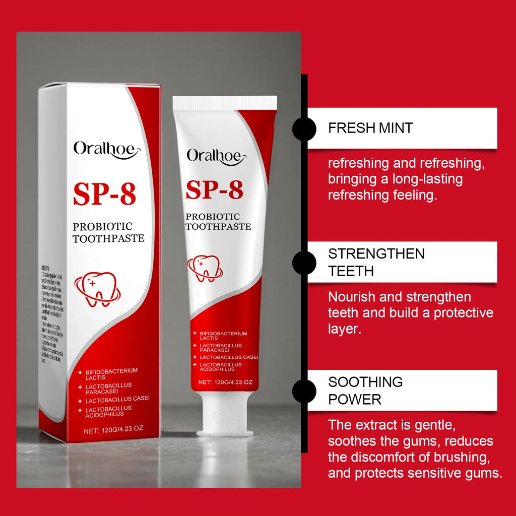 Tidesmit SP-8 Probiotic Whitening Toothpaste for plaque removal and fresh breath 120g