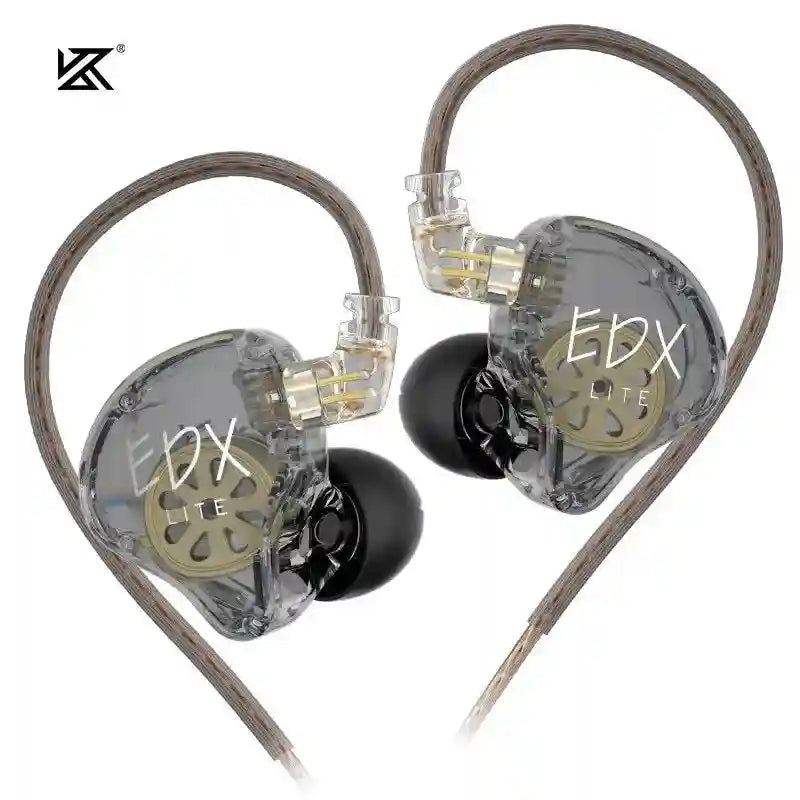 KZ EDX Lite In-Ear Monitor Headphones - Studio Sound Wired Earbuds EDXlite Grey NOMIC Tidesmit