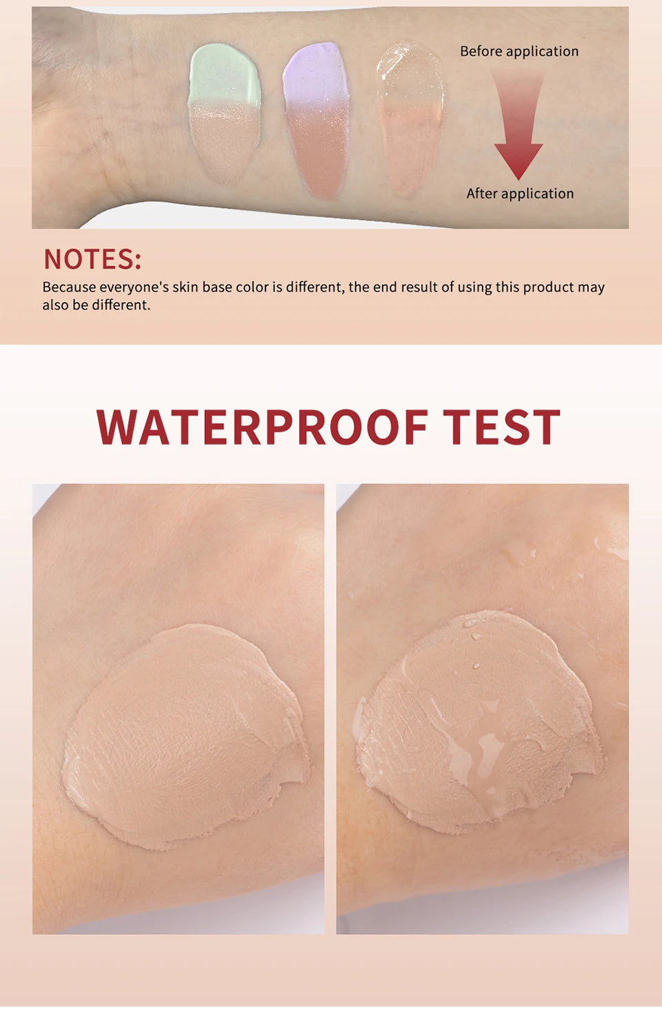 Tidesmit CC cream face makeup featuring waterproof moisturizing and anti-sweat benefits for lasting skin coverage
