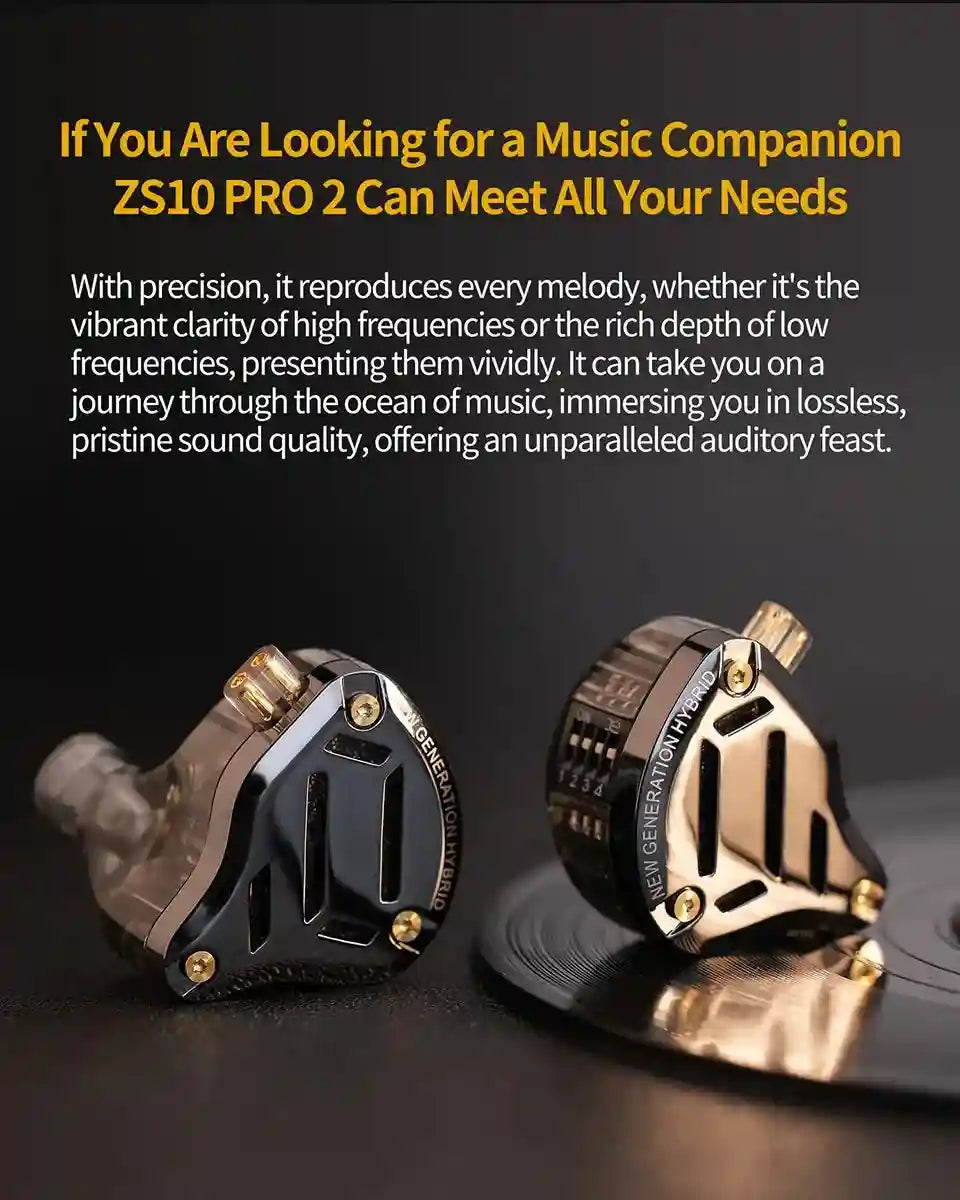 KZ ZS10 Pro 2 HiFi In-Ear Monitors with 4-Level Tuning - Metal Shell Tidesmit
