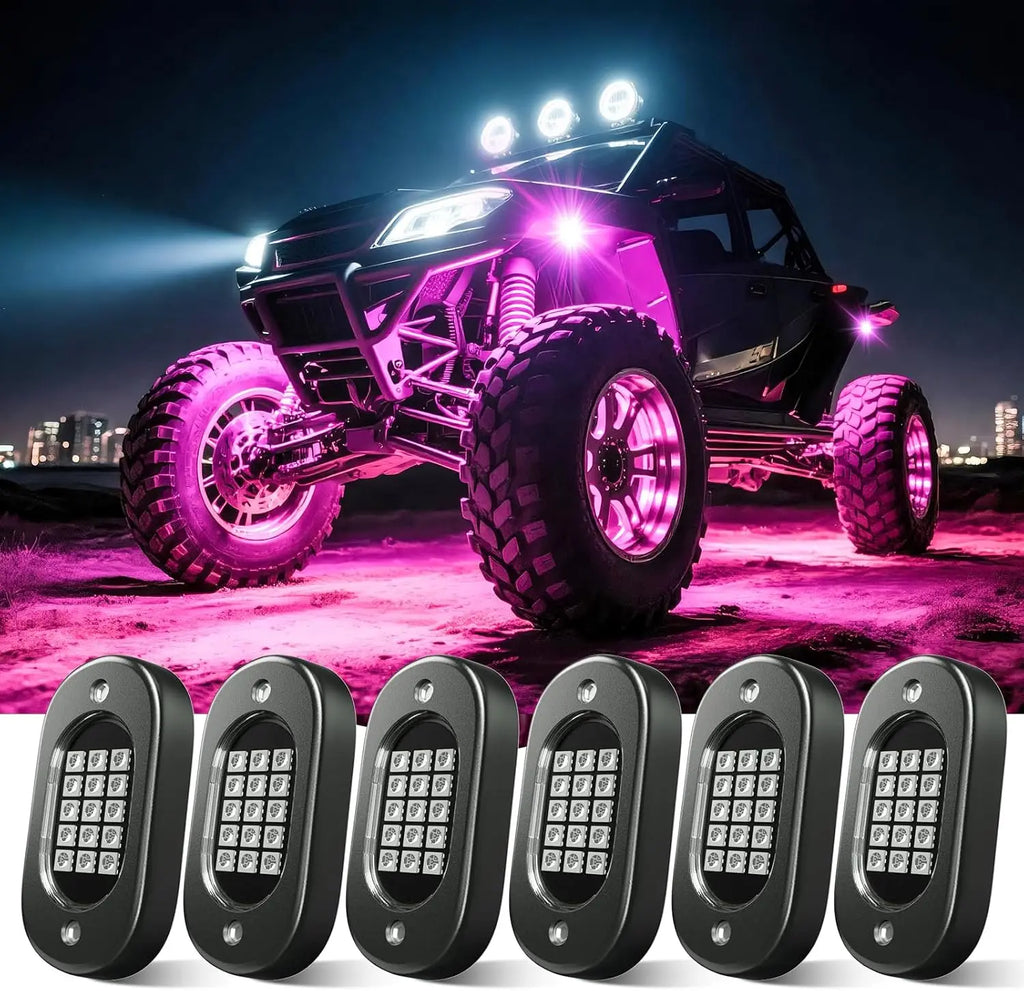 RGB LED Rock Lights for Trucks - App Controlled Neon Underglow Kit Tidesmit