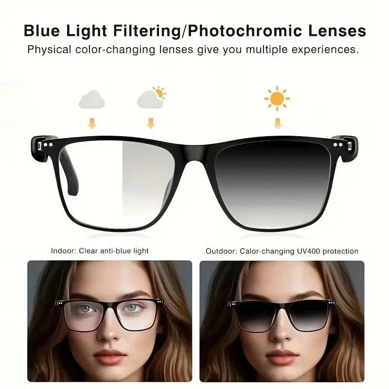 AI Translation Smart Glasses with Bluetooth Audio & UV Protection Tidesmit
