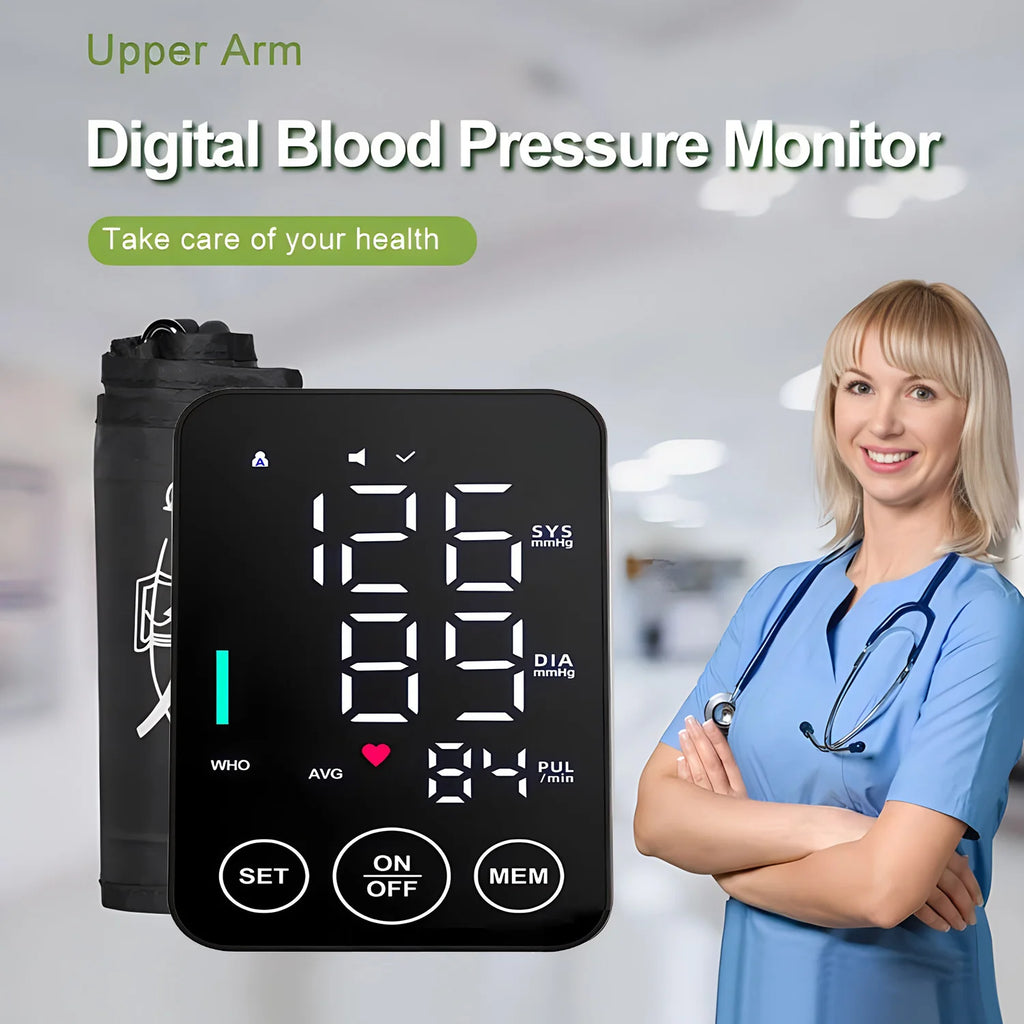 Blood Pressure Monitor Upper Arm Automatic Tonometer Digital Blood Pressure Meter BP Medical Sphygmomanometer Pulse BP monitor