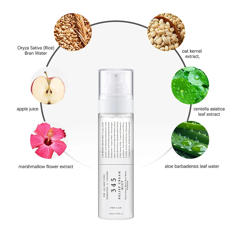 345 Relief Face Cream Blemish Care Pdrn Niacinamide Relief Mist Hydration Dry Skin Soothing & Firming Eye Cream Recovery Set