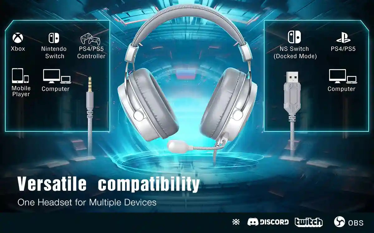 USB Gaming Headset 7.1 Surround Sound Wired PC PS5 H9W Tidesmit