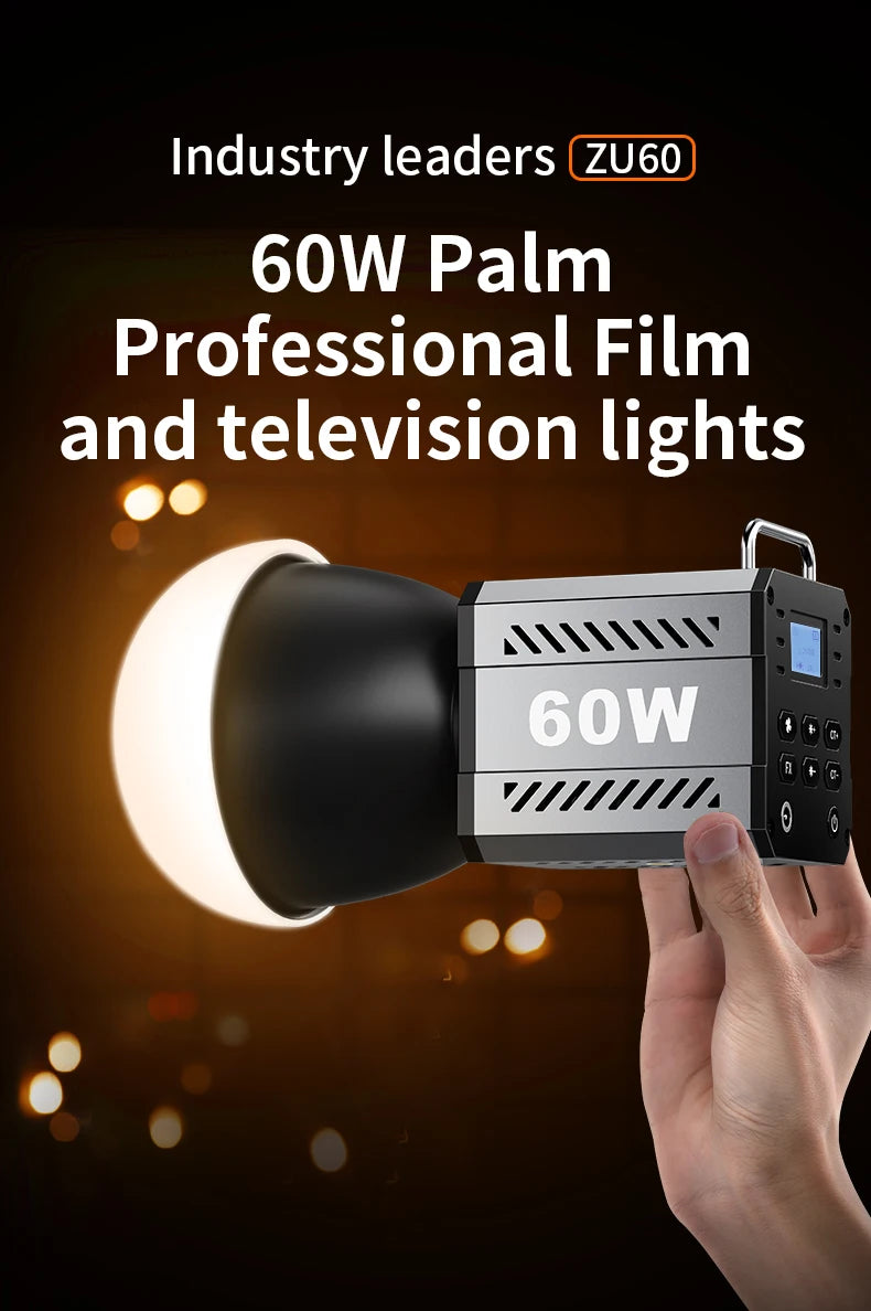 LED Video Light 60W-80W Bi-Color COB Studio Lamp for Content Creation Tidesmit