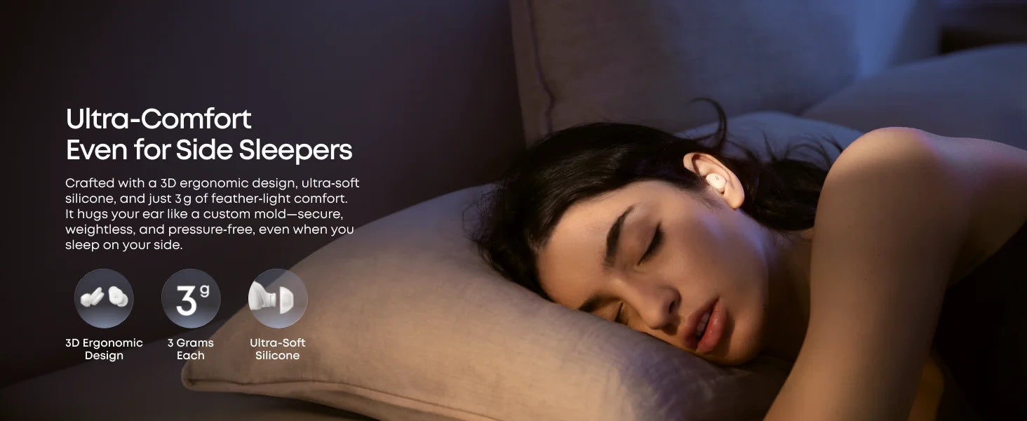 soundcore Sleep A30 by Anker Sleep Earbuds, Smart Active Noise Cancelling Headphones, Adaptive Snore-Masking System(Refurbished)