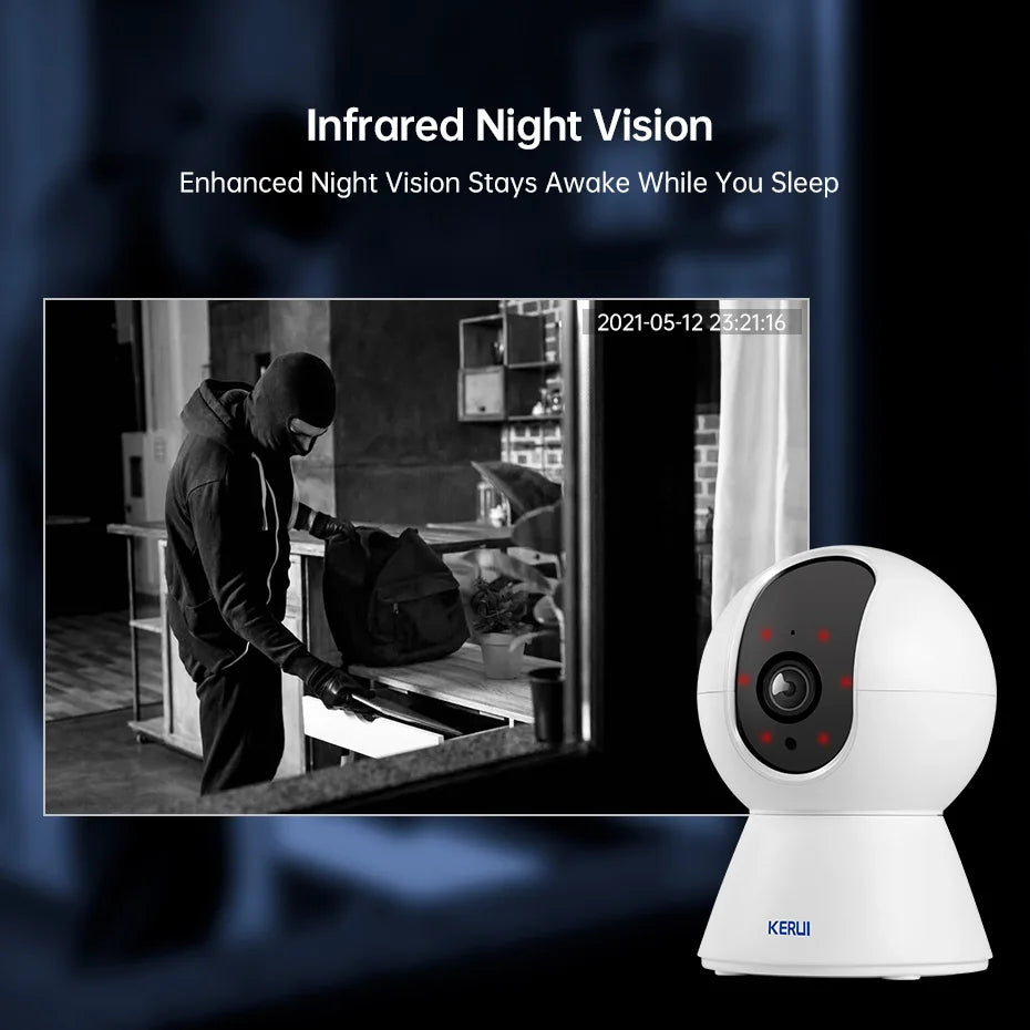 KERUI Onvif  4K 5MP 8MP WiFi IP Camera Indoor Wireless Home Security CCTV Surveillance Camera With Tuya Smart Auto Tracking