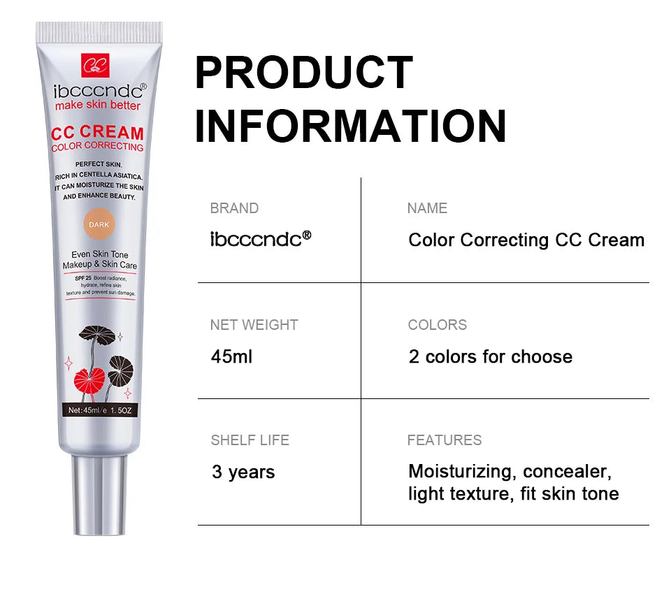 Tidesmit waterproof CC cream face makeup showing smooth texture and long-lasting moisturizing coverage