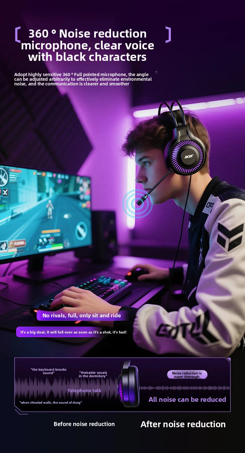 Gaming Headphones With 7.1 Surround Sound Mic for PC by Tidesmit Tidesmit