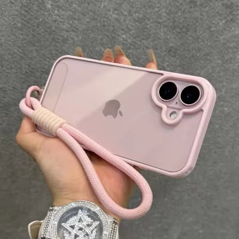 iPhone 16 Shockproof Case with Lanyard - Clear Slim Fit Acrylic Bumper Tidesmit