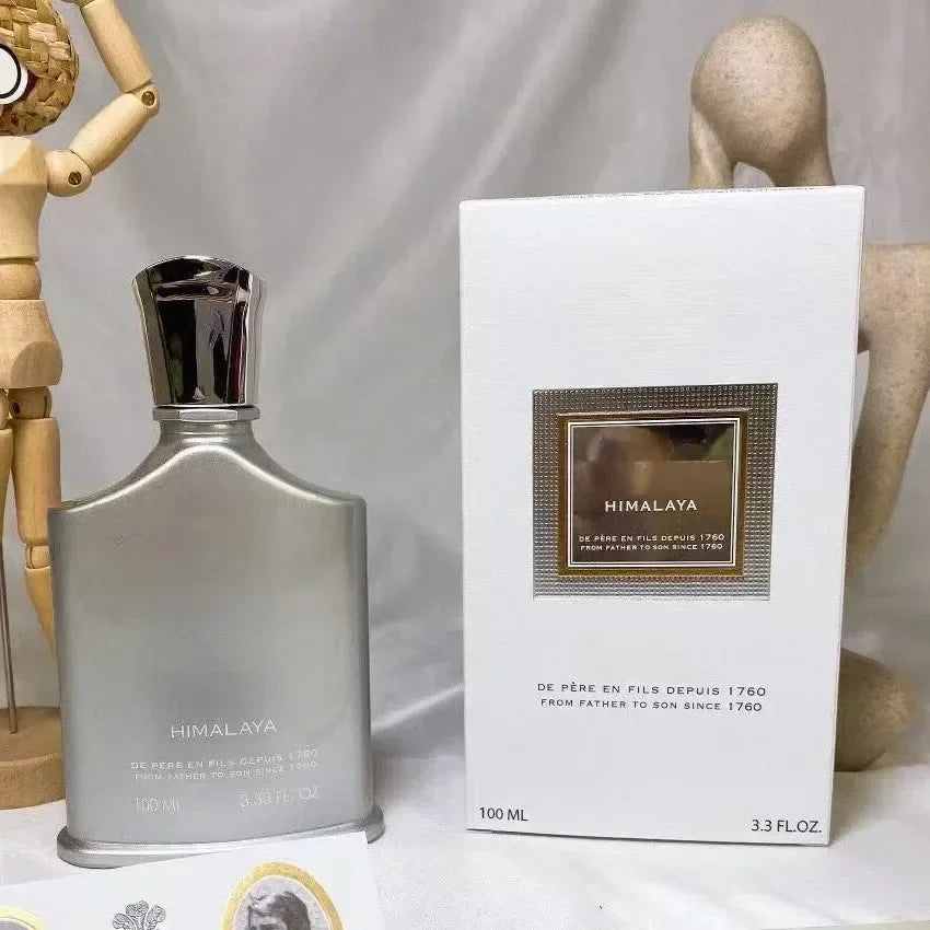 Creed Himalaya 100ml men's perfume, silver metallic bottle, long-lasting citrus woody cologne, EDP, luxury fragrance.