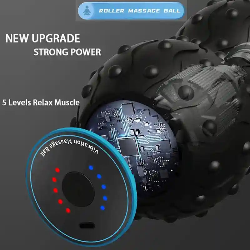 Vibrating Massage Ball: 5-Speed Deep Tissue Electric Muscle Roller Massage Roller Tidesmit
