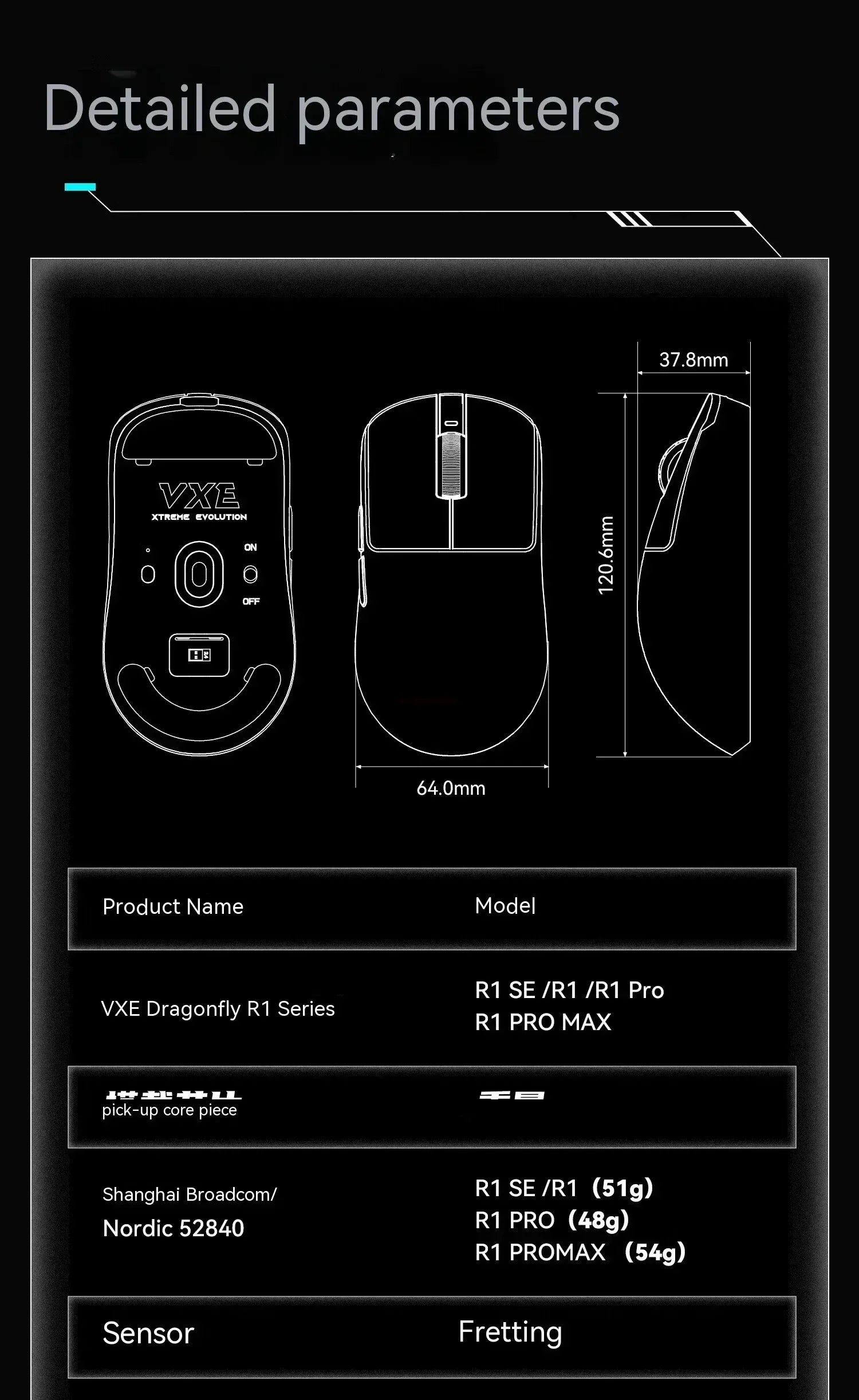 VXE Dragonfly R1 Pro Max Wireless Bluetooth Mouse Lightweight Paw3395 2KHz Intelligent Speed X Low Delay Fps Gaming Mouse Gift