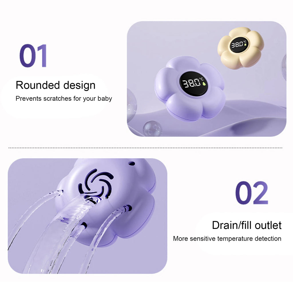 Baby Bath Temperature Meter Floating Water Thermometer with LED Display & Color Alerts Temperature Tester Waterproof Digital
