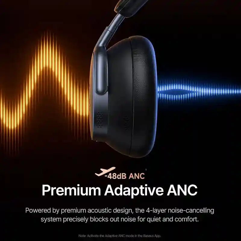 Wireless Noise Cancelling Headphones: 100Hr Playtime - Over-Ear ANC Tidesmit