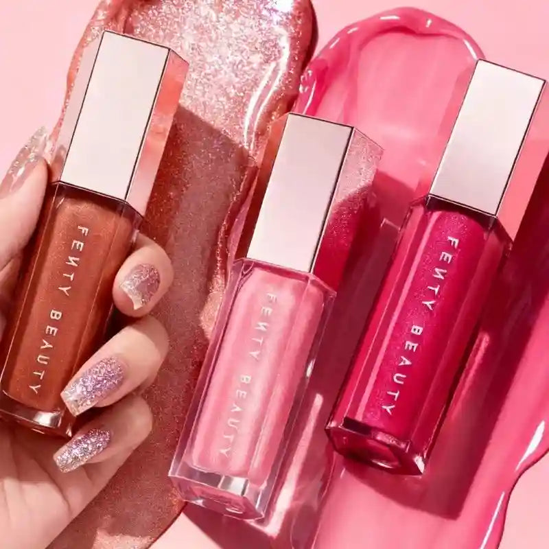 Tidesmit multicolor glitter lip plumper and transparent moisturizing liquid lip gloss shade swatch