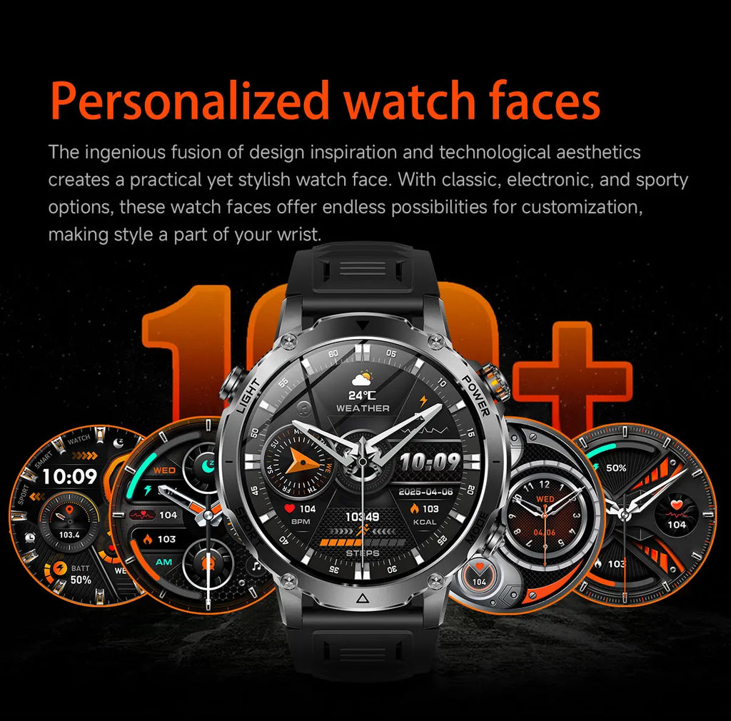 New GPS Sapphire Glass Smartwatch Business men 1.7-inch AMLED Screen Clock 1400mAh Battery 10ATM waterproof Titanium alloy Watch