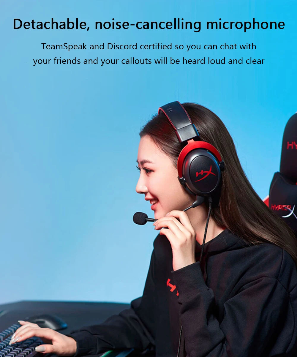HyperX Cloud II Over-Ear Gaming Headset – 7.1 Surround Sound, Black Tidesmit