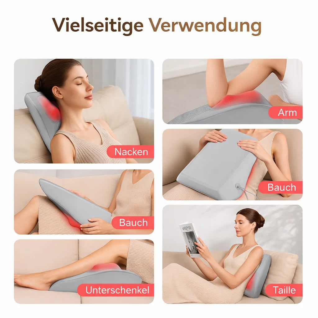 Shiatsu Neck Massage Pillow with Heat Therapy - EU Standard Back Massage Instrument Tidesmit