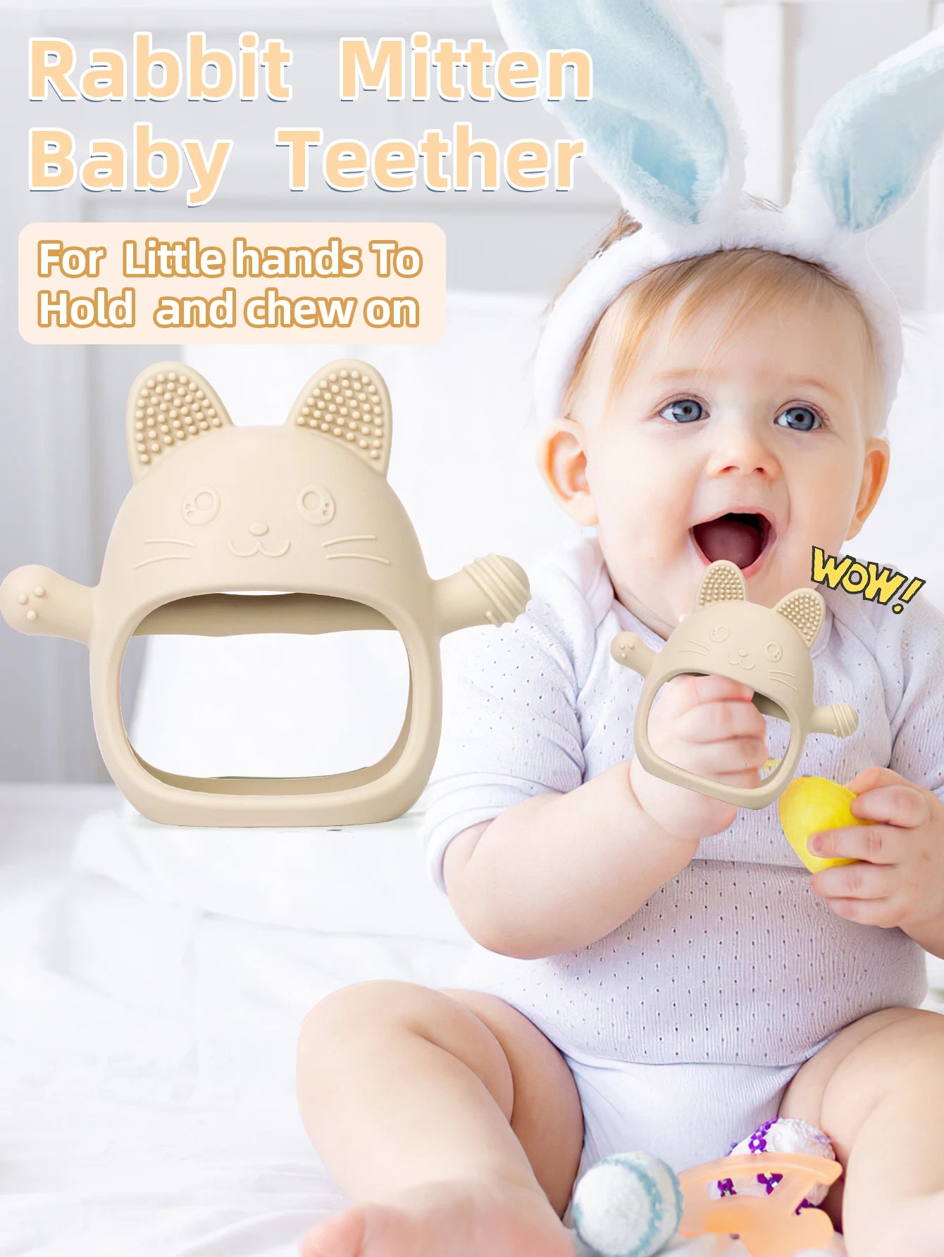 Baby Silicone Teether Gloves Toys BPA Free Silicone Soft Soothing Dental Care Gums Anti-eating Hand Molar Toys Baby Accessories