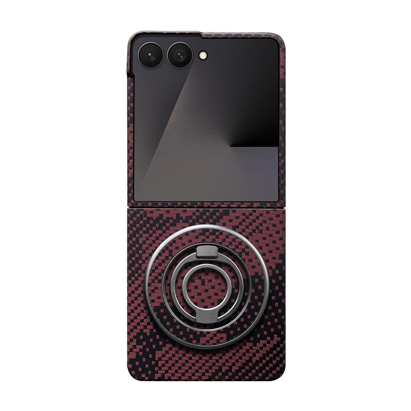 Samsung Galaxy Z Flip 7 Aramid Fiber Case with Magnetic Holder D Shell and Holder Galaxy Z Flip7 Tidesmit