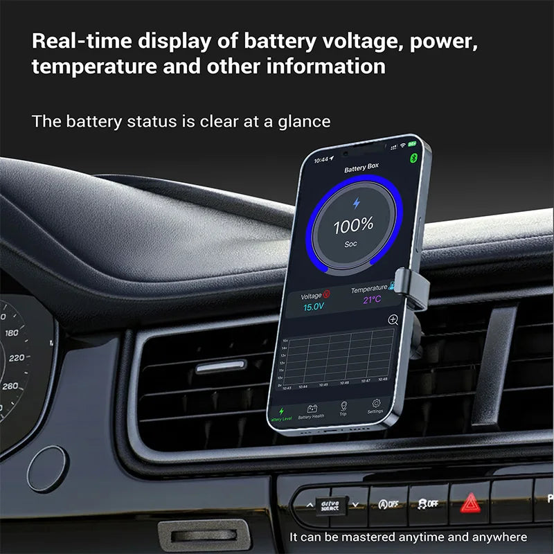 12V Bluetooth Battery Monitor SOC Health Analyzer HT-BM01 by Tidesmit Tidesmit