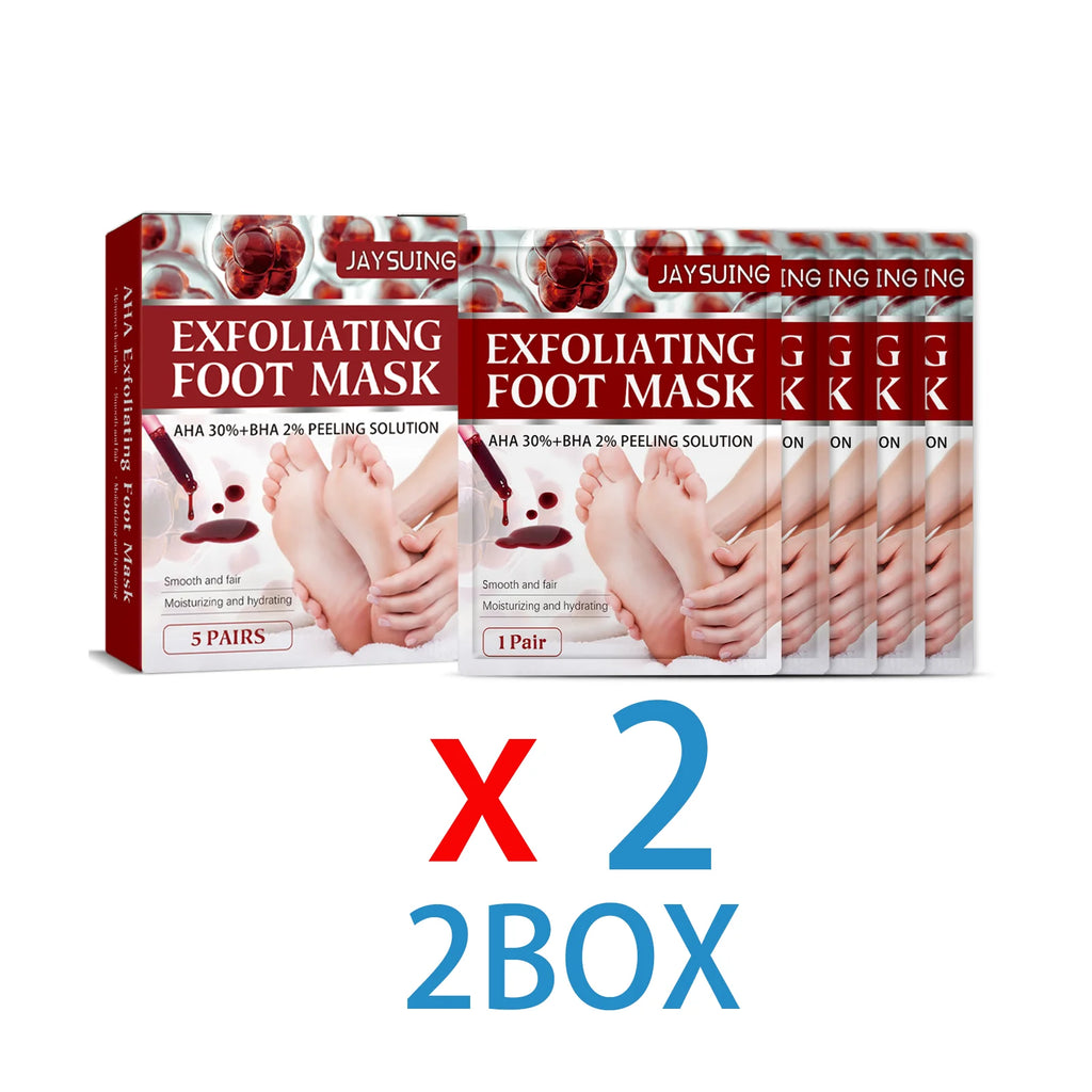 Exfoliating Foot Peel Mask - Apple Extract Callus Remover (5-15 Pack) Scrubs Treatments 2BOX(10PCS) Tidesmit