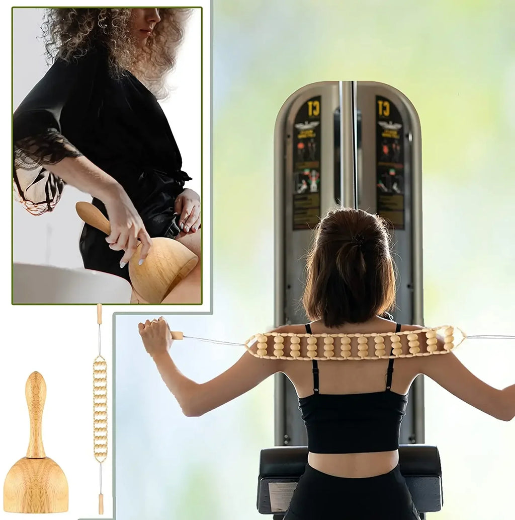 Wooden Lymphatic Drainage Massager Tool for Targeted Body Contouring Back Massage Instrument Tidesmit