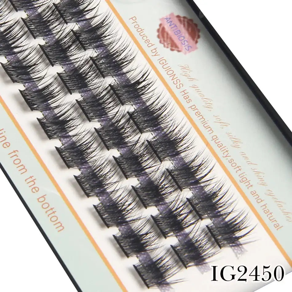 IGUIONSS Segmented False Eyelash Extension DIY Natural Individual Lash Makeup Tools Soft Easy to Operate Eyelashes False