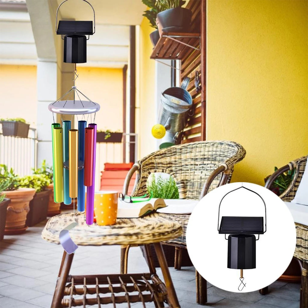 Solar Motor Wind Spinner - Black Rotating Hanging Ornament Tidesmit