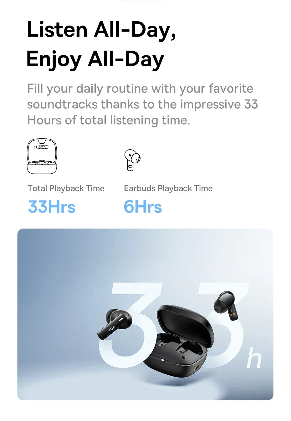 Tidesmit Wireless Earbuds with Deep Bass - 33Hr Playtime IPX5 Tidesmit