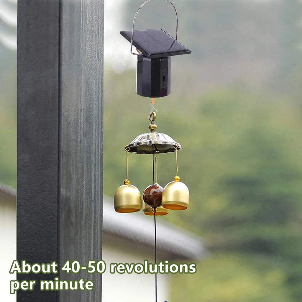 Solar Motor Wind Spinner - Black Rotating Hanging Ornament Tidesmit