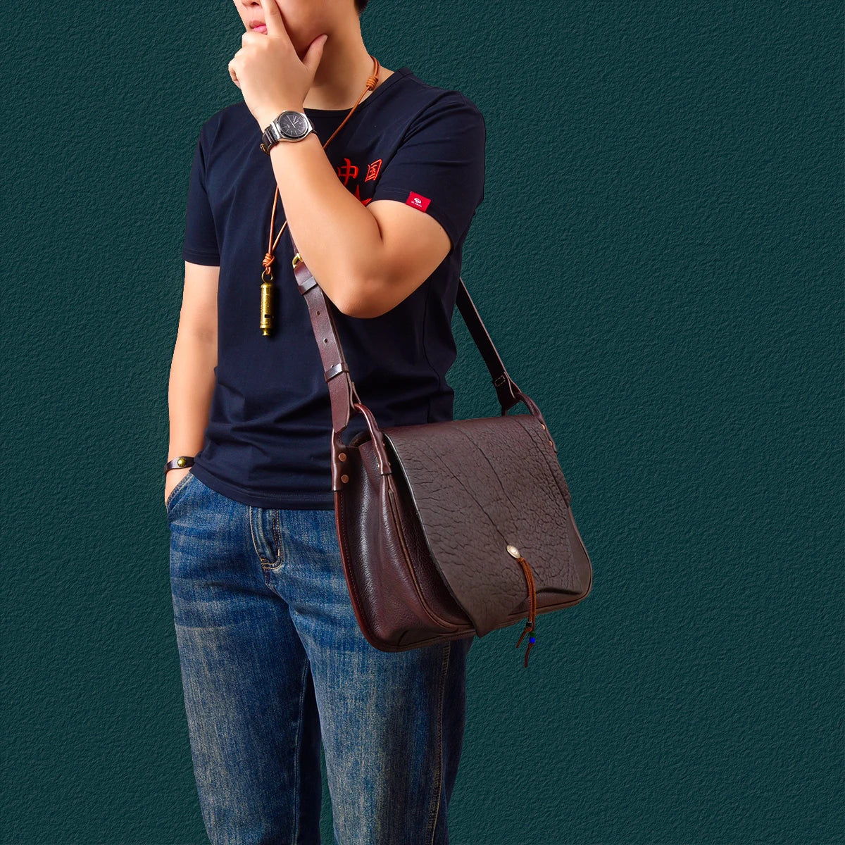 PNDME vintage designer handmade first layer cowhide messenger bag outdoor travel luxury brand genuine leather shoulder bag